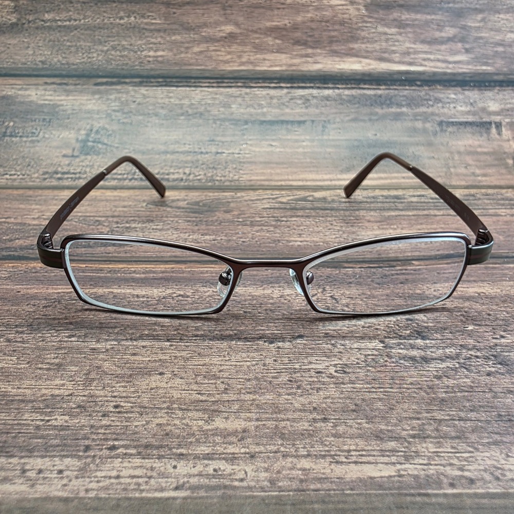 Prodesign Denmark 1173 c.5031 Brown Rectangular Metal Eyeglasses 47/17 IB CE